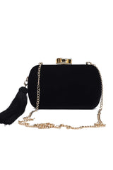 SIGNORA VELVET CLUTCH-BLACK