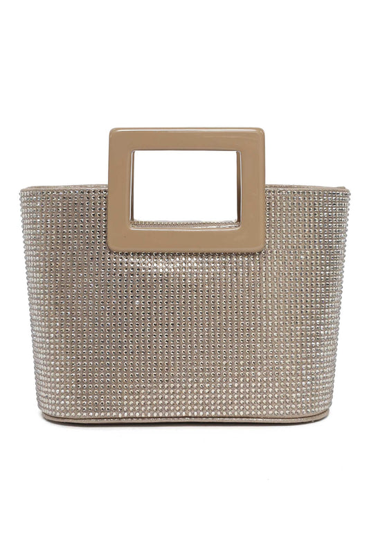 CRYSTARA SQUARE HANDLE BOX BAG-GOLD