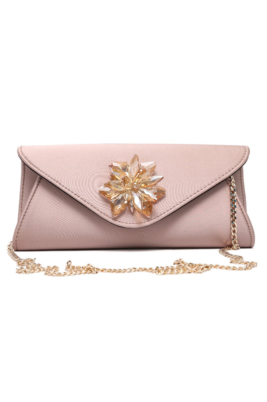 JEWEL GLAM CLUTCH-CHAMPAGNE