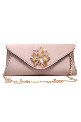 JEWEL GLAM CLUTCH-CHAMPAGNE
