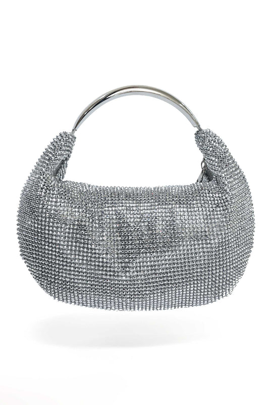 EMBELLISHED ARC CLUTCH-SILVER