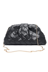 LATTICE FASHION CLUTCH-BLACK