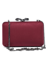 ORNATE BOW SHOULDER CLUTCH-PURPLE