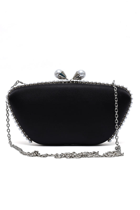 CROWNLINE PEARL CLUTCH-BLACK