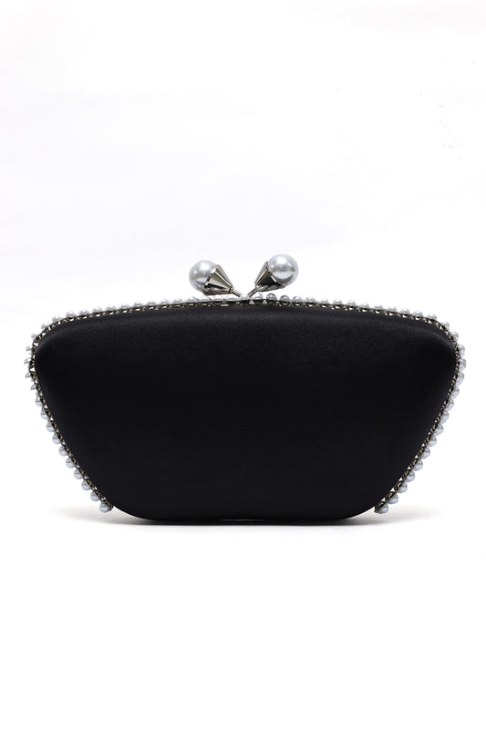 CROWNLINE PEARL CLUTCH-BLACK