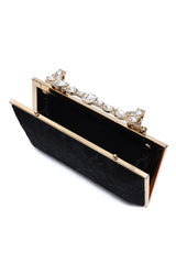 CRYSTAL CROWN BAR CLUTCH-BLACK