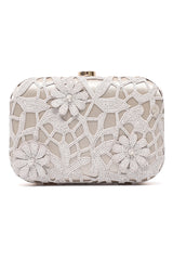 BLOOM SEQUIN BOX CLUTCH-BEIGE