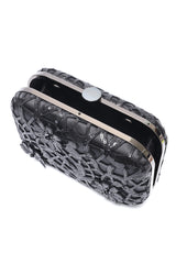 BLOOM SEQUIN BOX CLUTCH-BLACK