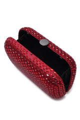 CELESTE EMBELLISHED CLUTCH-RED