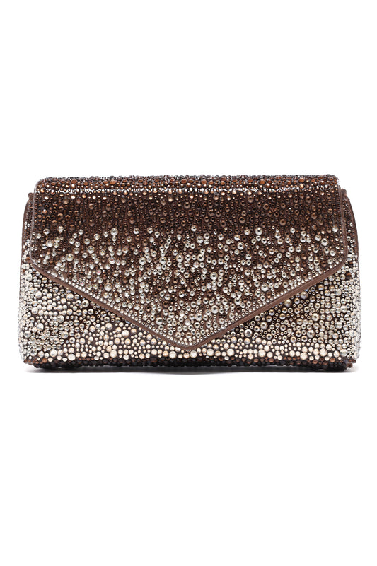 STARDUST ENVELOPE CLUTCH-BROWN