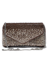 STARDUST ENVELOPE CLUTCH-BROWN