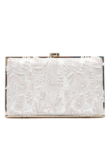 FLORAL HEIRLOOM CLUTCH-OFFWHITE