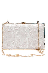 FLORAL HEIRLOOM CLUTCH-OFFWHITE