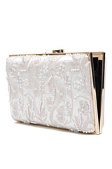 FLORAL HEIRLOOM CLUTCH-OFFWHITE