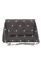 PEARL CONSTELLATION CLUTCH-BLACK