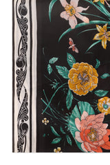 ROSE REVERIE SCARF-BLACK