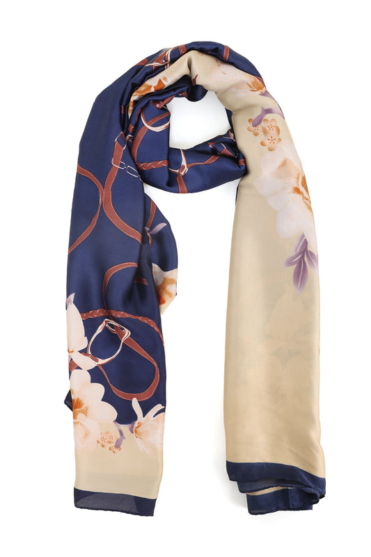 SPRING SPLENDOR SCARF-NAVY