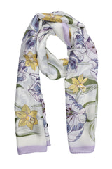 SPRING BLOSSOM SILK SCARF-PURPLE