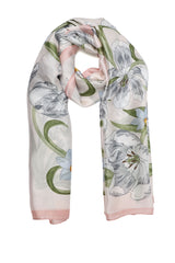 SPRING BLOSSOM SILK SCARF-GREEN