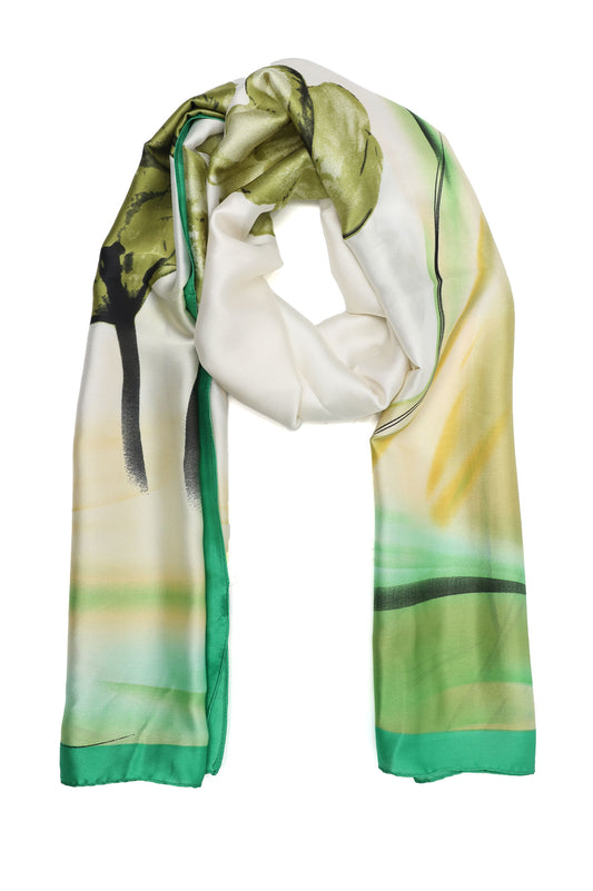 ART SILK SCARF-GREEN