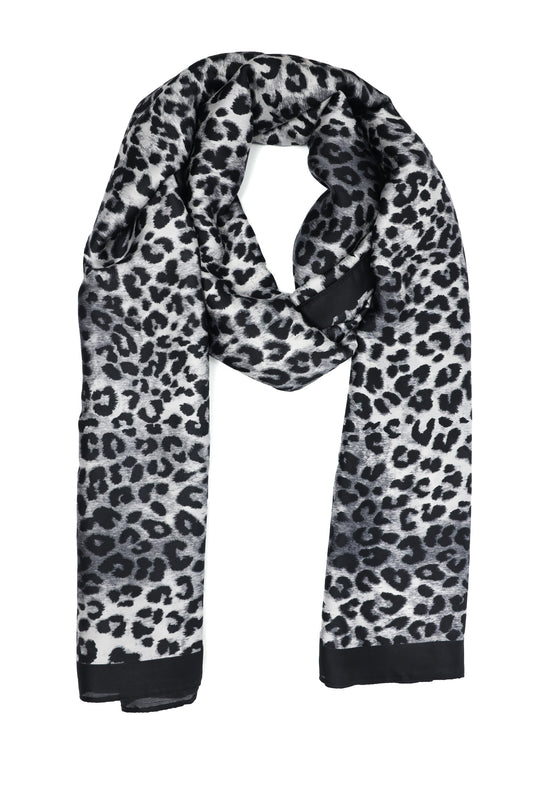 WILD EDGE LEOPARD SCARF-BLACK