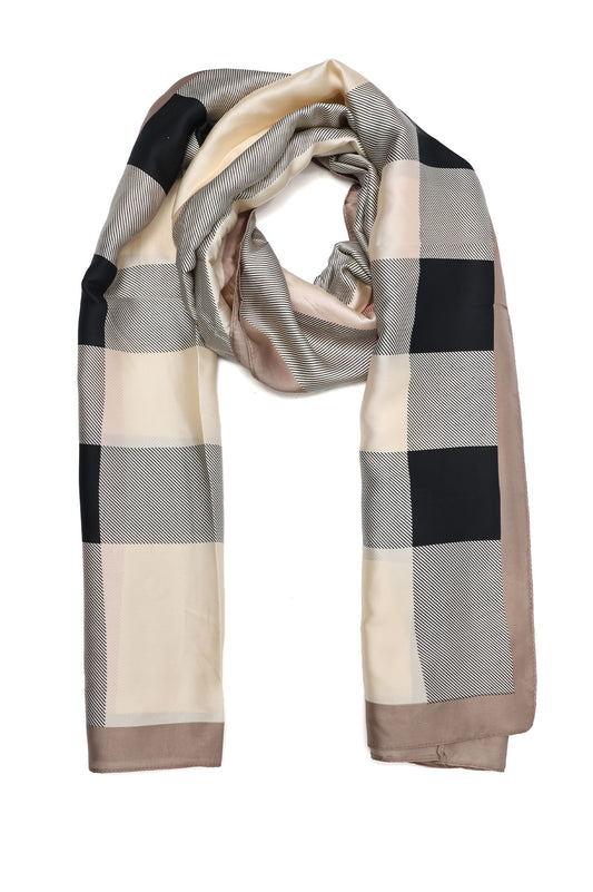 MODERN CHECK VEIL-BEIGE