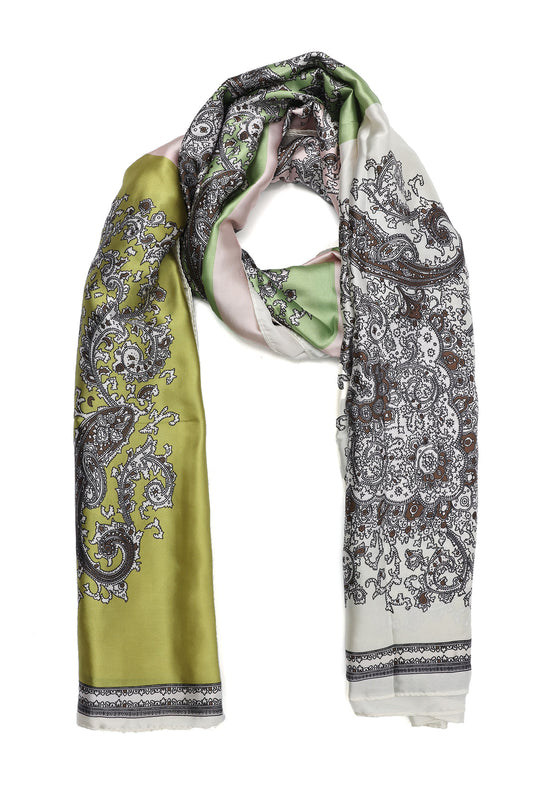 HERITAGE MOTIF STOLE-OLIVE