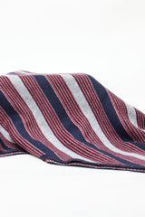 DIAGONAL STRIPE KNIT SCARF-NAVY