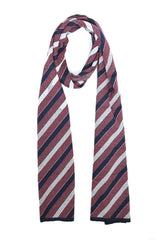 DIAGONAL STRIPE KNIT SCARF-NAVY