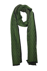 CHEVRON KNIT SCARF-OLIVE