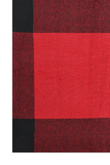 COLOR-BLOCK KNIT SCARF-RED