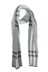 PLAID BORDER SCARF-GREY