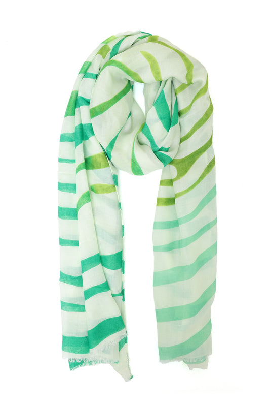 TROPICAL LINE FLOW SCARF-GREEN
