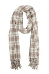 WINTER CHECK SCARF-BEIGE/BROWN