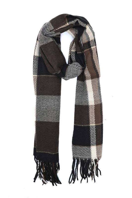 KNIT WRAP SCARF-BLACK