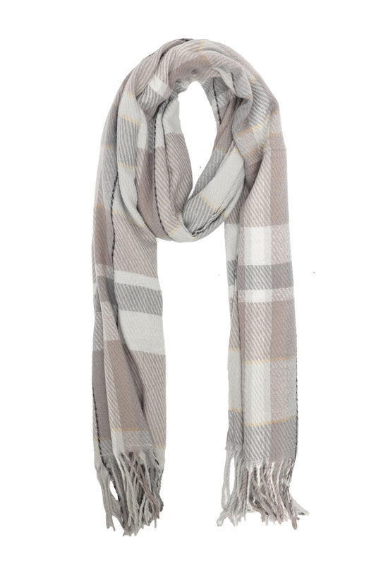 KNIT WRAP SCARF-GREY