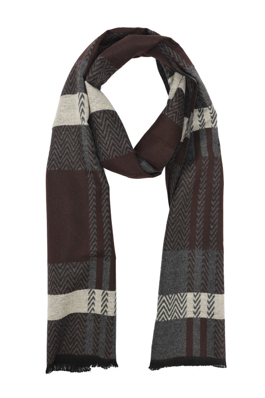 DEEP HERITAGE SCARF-GREY/BROWN