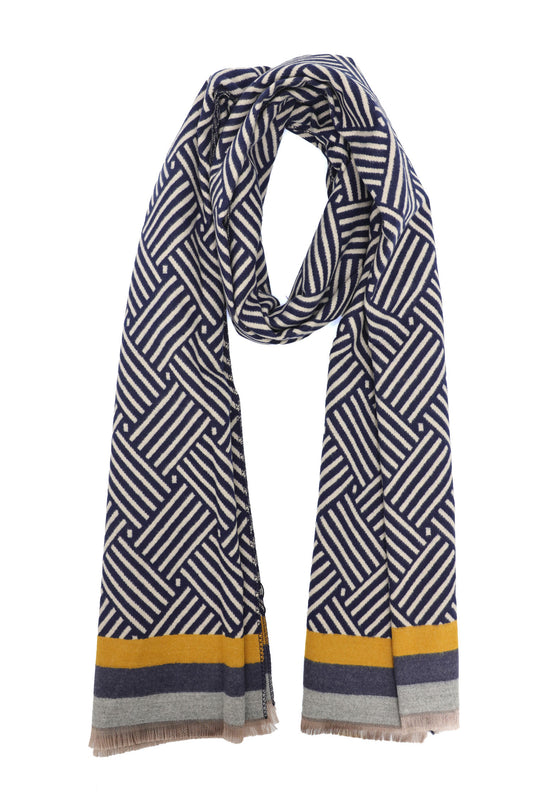 SQUARE FAME SCARF-NAVY