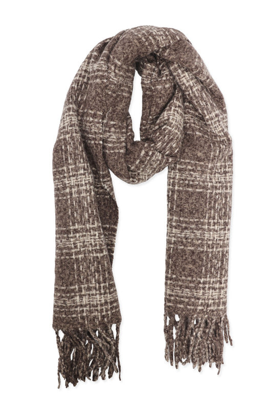 WINTER BRUSHED SCARF-BROWN