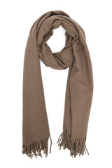 BRUSHED PLAIN SCARF-BROWN