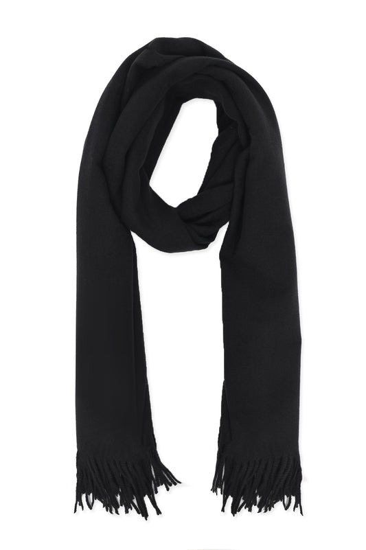 BRUSHED PLAIN SCARF-BLACK