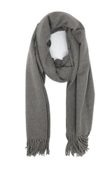 BRUSHED PLAIN SCARF-GREY