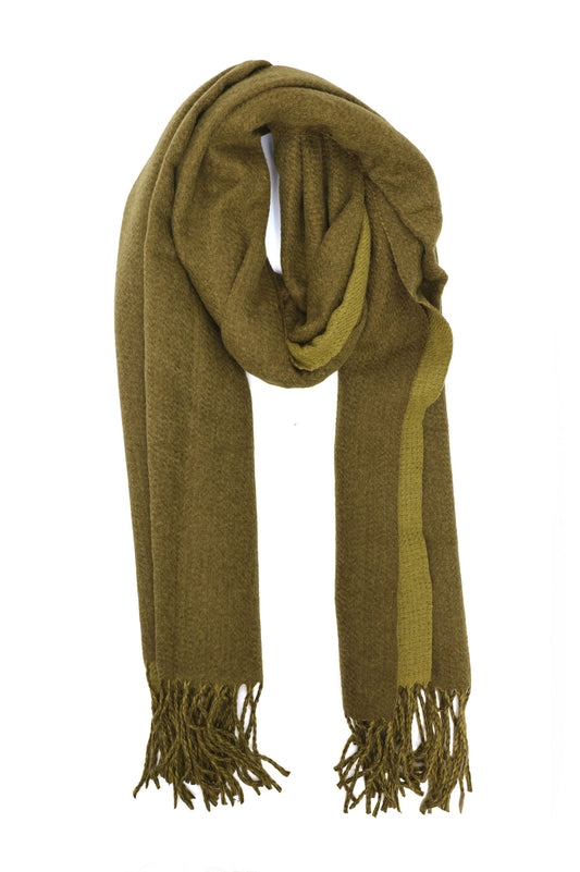 NORDIC WOOLEN WRAP-DARK OLIVE