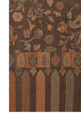 ROYAL FLORAL SCARF-DK BROWN