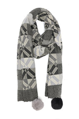 TWIN TASSELED WOOL SCARF-GREY