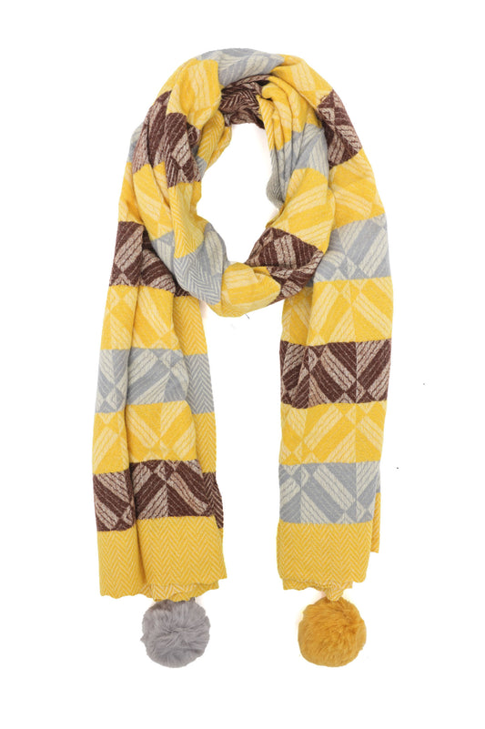 TWIN TASSELED WOOL SCARF-YELLOW