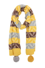 TWIN TASSELED WOOL SCARF-YELLOW