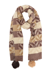 TWIN TASSELED WOOL SCARF-BROWN