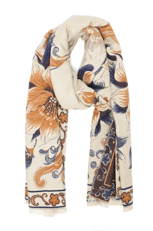 LUXURIOUS WOOL SCARF-WHITE