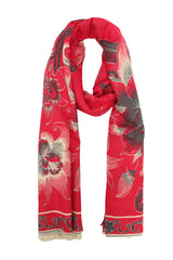 LUXURIOUS WOOL SCARF-WINE/RED